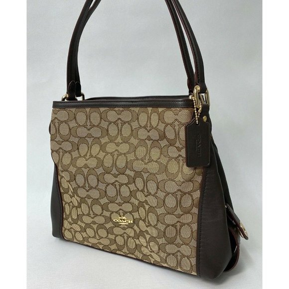 Coach Handbags - Coach Edie 31 Signature Shoulder Bag Khaki/Brown MSRP $325